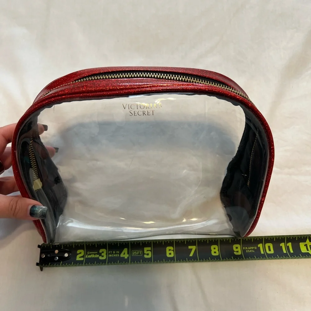 Victoria’s Secret Clear Red & Black Toiletries Set EUC